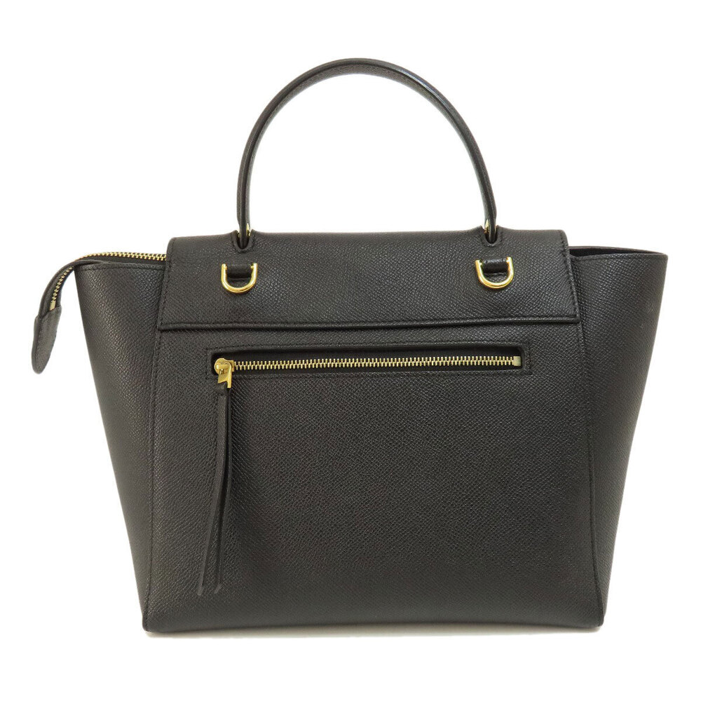Celine Leather Handbag Bag Belt Black